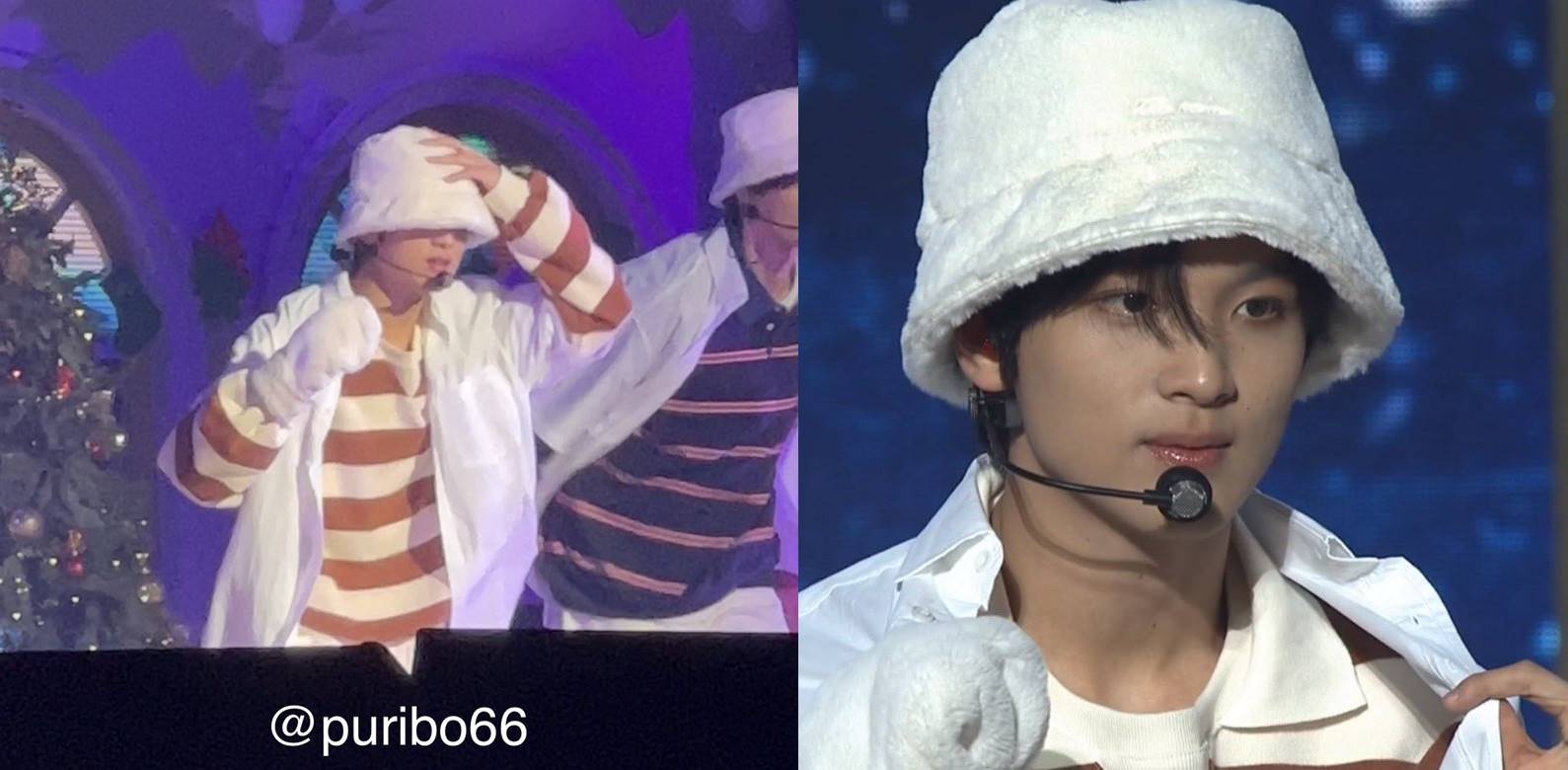 Potret Haechan dengan topi kebesaran kala tampil di Kyunghee University