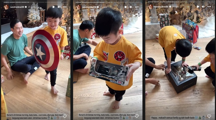 Anak-Anak Sandra Dewi Dapat Segunung Kado Natal, Isinya Sukses Bikin Iri