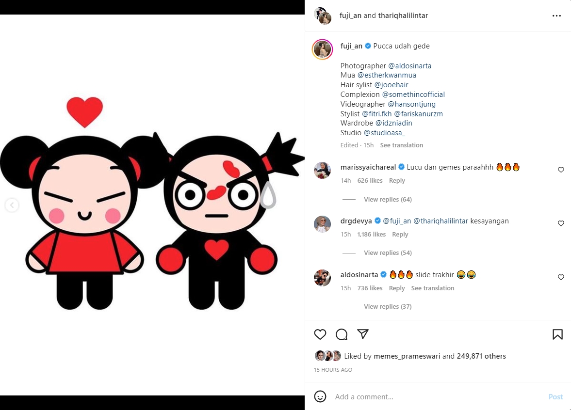 Fuji dan Thariq Halilintar Photoshoot Menjelma Jadi Pucca & Garu Bikin Gemas